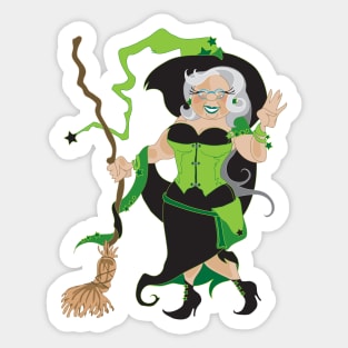 Granny Hex (green) Sticker